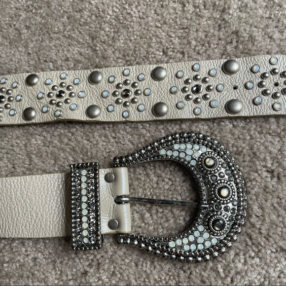 Leatherock Authentic Rhinestone Stone Belt Y2K Big Buckle - Picture 3 of 5